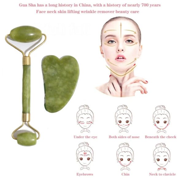 Kit Rodillo Facial de Jade + Guasha Lifting - Image 3