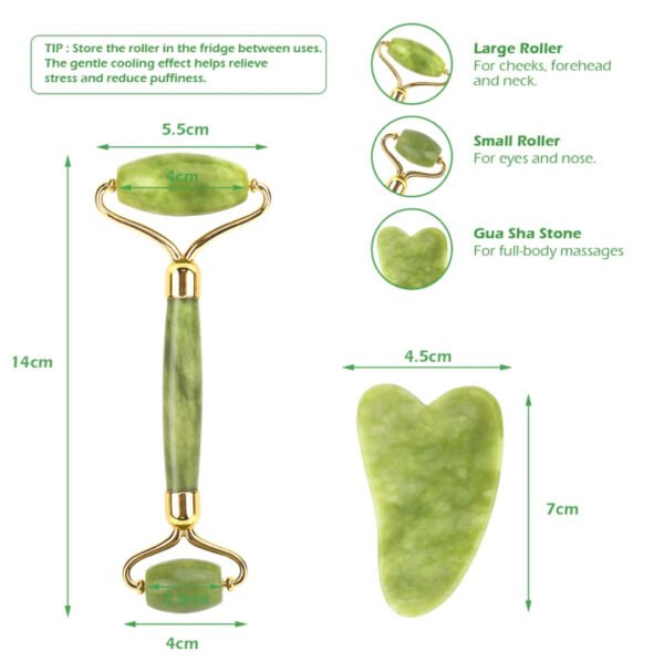 Kit Rodillo Facial de Jade + Guasha Lifting - Image 4